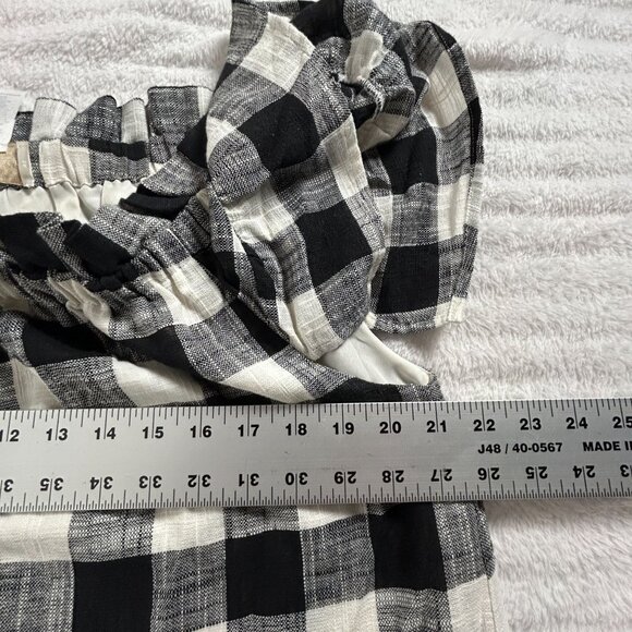 Corey Lynn Calter Womens Black White Gingham Off-Shoulder Ruffle Dress Medium - Picture 6 of 8